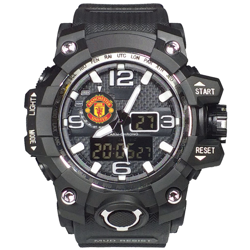 (Istimewa Bossque) Jam MU Double Time List Putih (Exclusive)