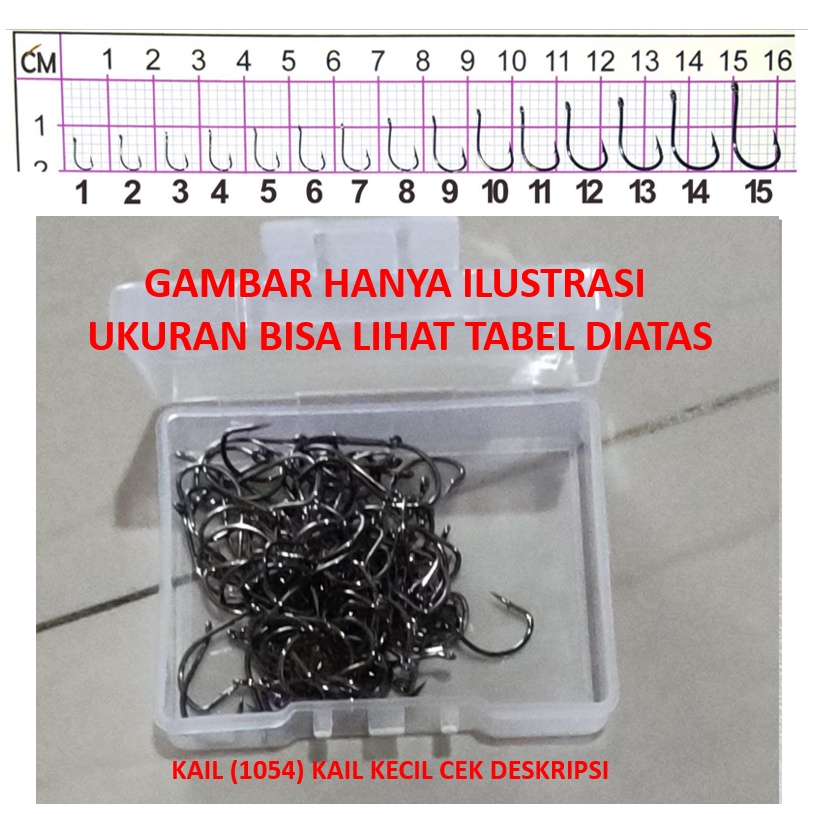 Mata Kail Marusode 1054 Box Kail 100Pcs / Set Kail Pancing Ikan Tajam Bahan Carbon Steel 1054 Isi 10