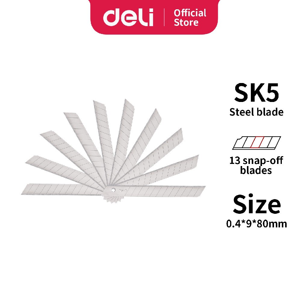 

Isi Cutter merk DELI Pro Cutter Blade isi 10pcs Deli - E2012