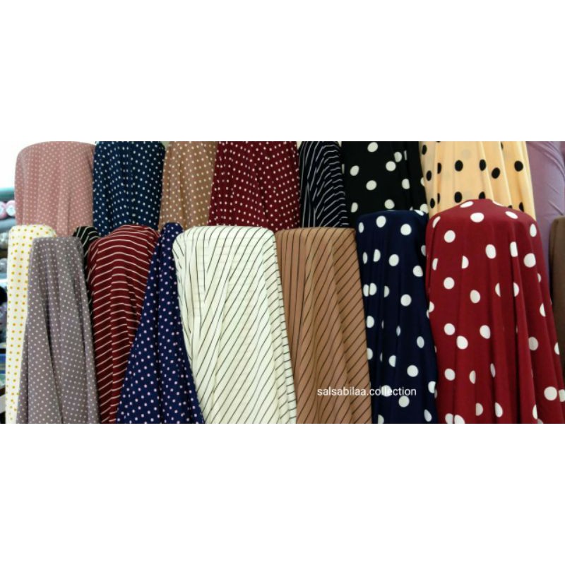 Kain Wolfis Monalisa Motif Polkadot Salur Premium Grade A Harga Persetengah Meter Shopee Indonesia