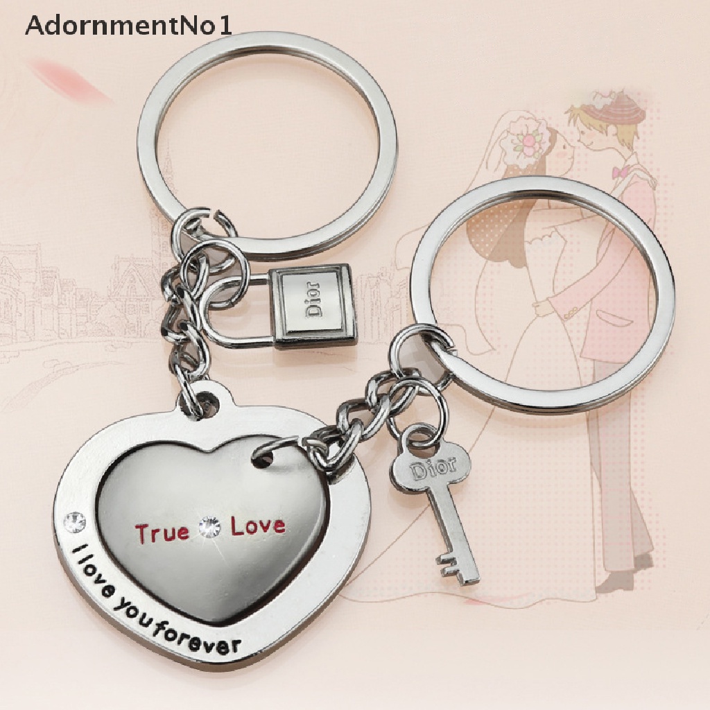 [AdornmentNo1] Creative Lover lock key Metal Keychain For Couples Phone Pendant [new]