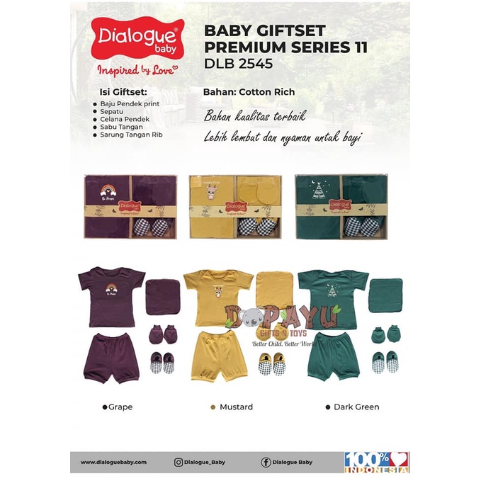 SET BAJU BAYI DIALOGUE BABY GIFT SET PREMIUM 11 DLB2545