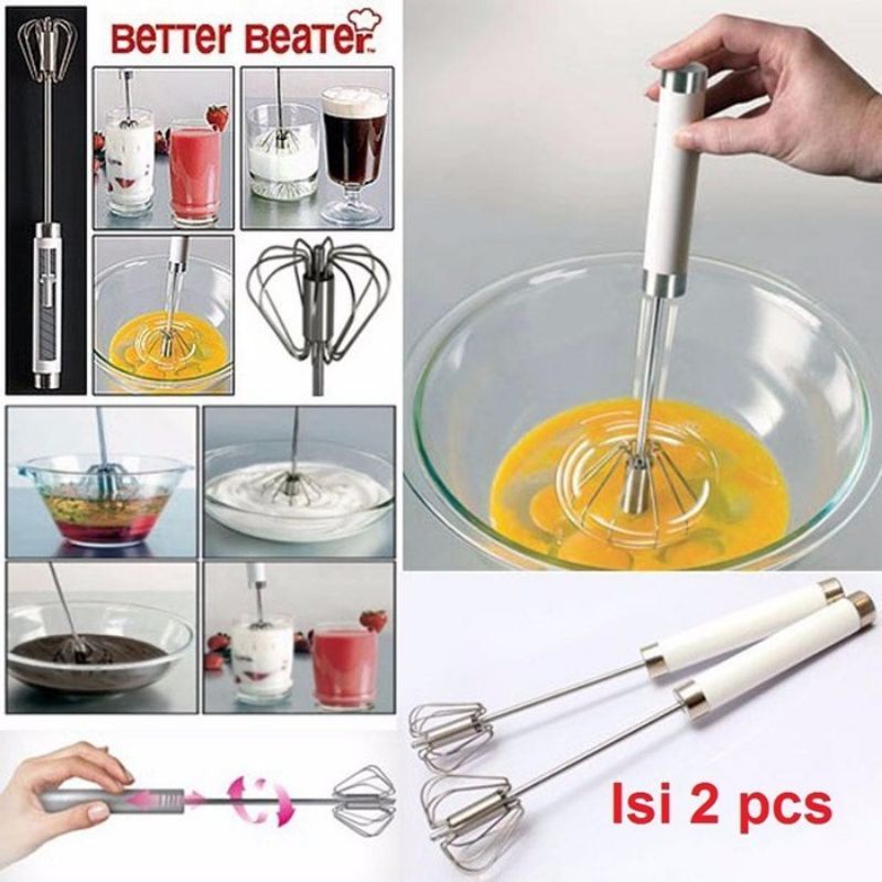 0BETTER BEATER 2 PCS HAND MIXER AUTOMATIS MIXER BETTER BEATER PENGOCOK TELUR &amp; ADONAN