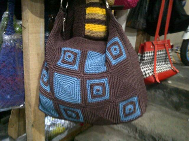 Tas Rajut Kerja / Hobo Bag Ukuran Besar Harga Murah