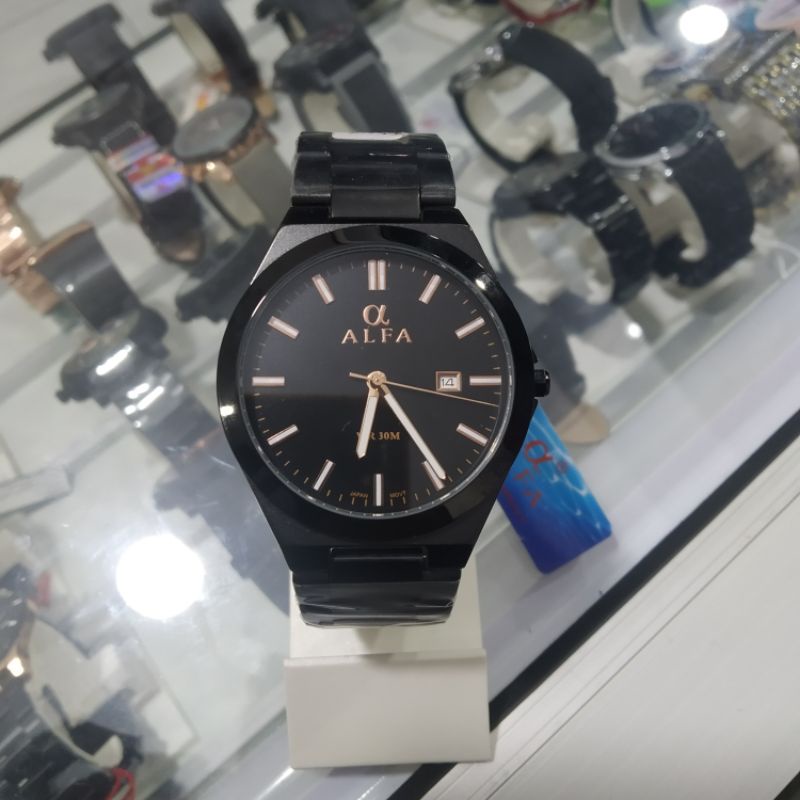 Jam tangan Alfa Original 88136 Man black (COD)