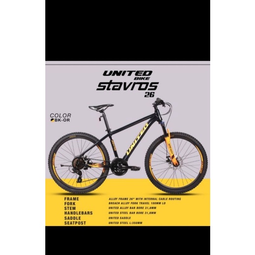 Sepeda gunung MTB United Stavros 26 Inch new