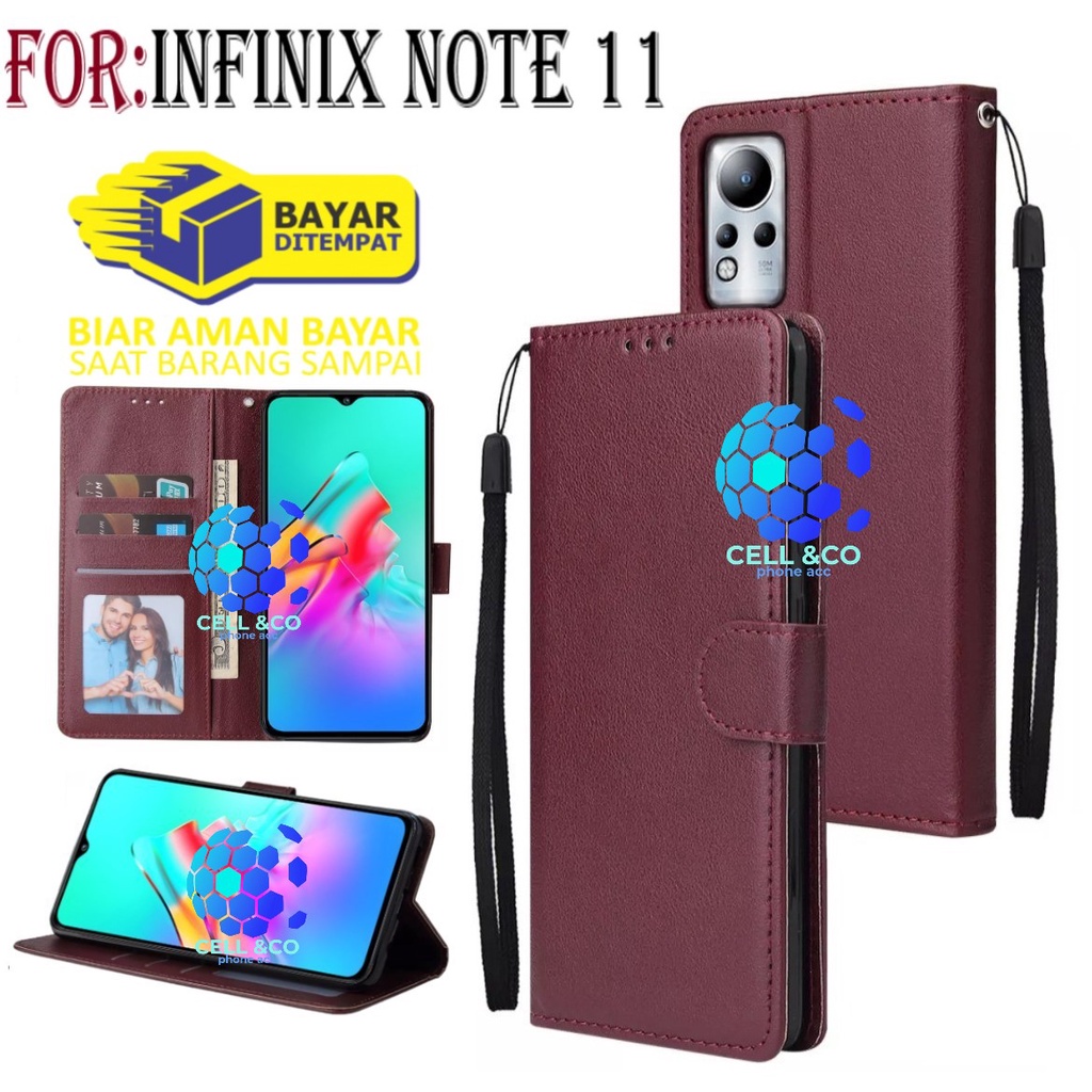 NEW INFINIX NOTE 11 CASE FLIP LEATHER WALLET PREMIUM FLIP CASE BUKA TUTUP KESING HP CASING FLIP CASE WALLET INFINIX NOTE 11