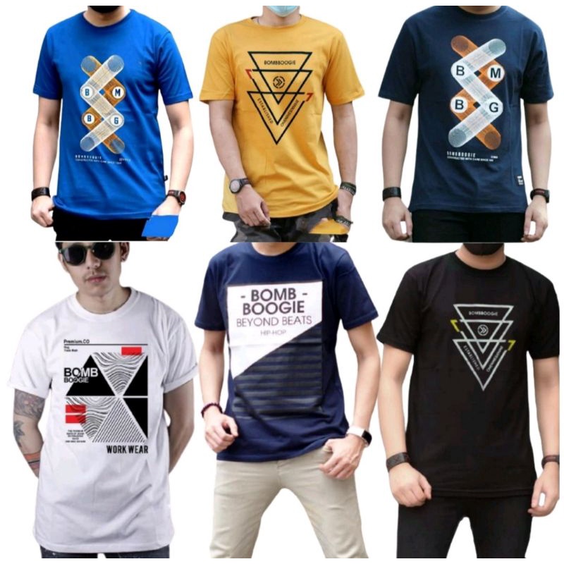 Kaos 3 pcs Ukuran M L XL XXL XXXL Big Size Lengan Pendek Pilih Warna MOTIF RANDOM ACAK| Kaos Distro Pria | Kaos Bombboogie original terbaru 2021 pria wanita cewek cowok | Bombogie | bomboogie | Baju distro pria keren 2021 | Kaos 420 Distro pria | kaos