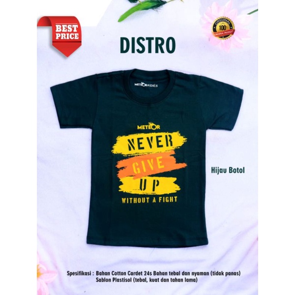 kaos anak distro 2-10 tahun hijau botol
