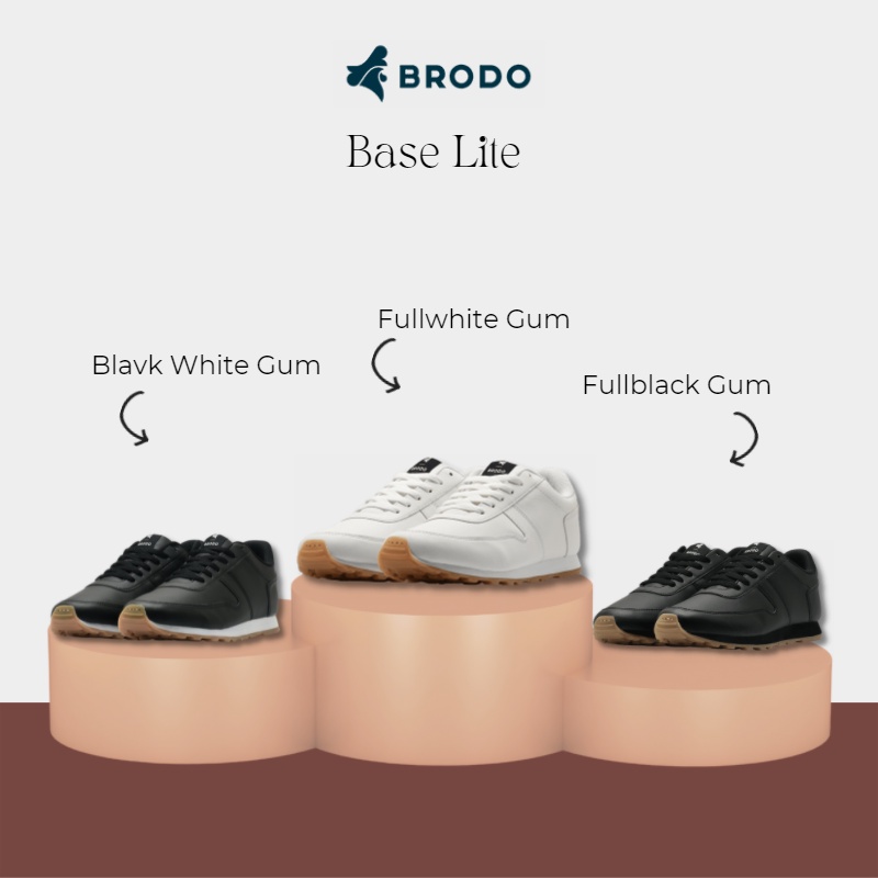 Sepatu Pria Wanita Brodo Base Lite [Black Gum/Black White Gum/Full White Gum]-1