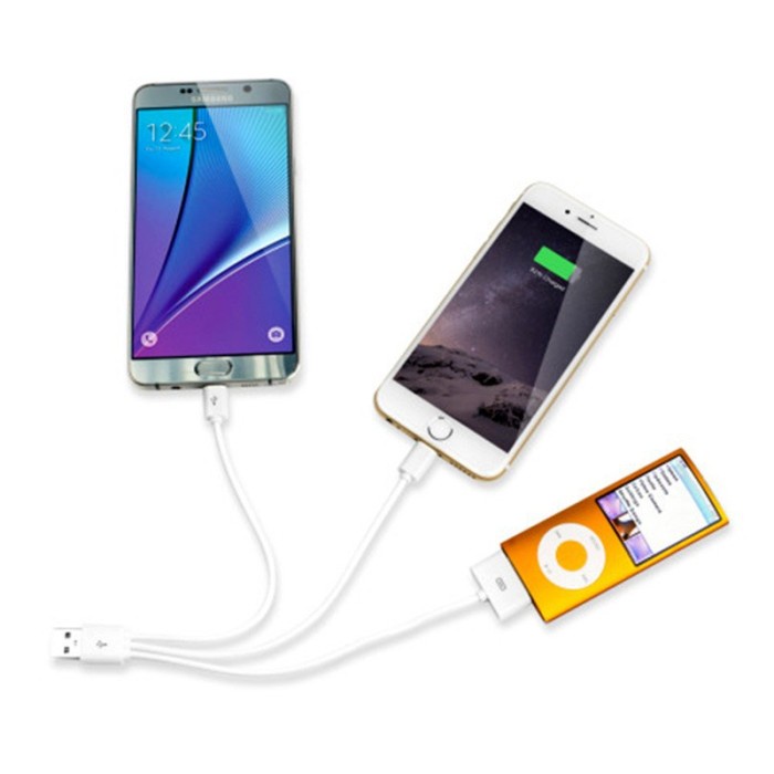 CABLE DATA CHARGER 3 IN 1 MTECH / KABEL MICRO APPLE LIGHTNING 30 PIN
