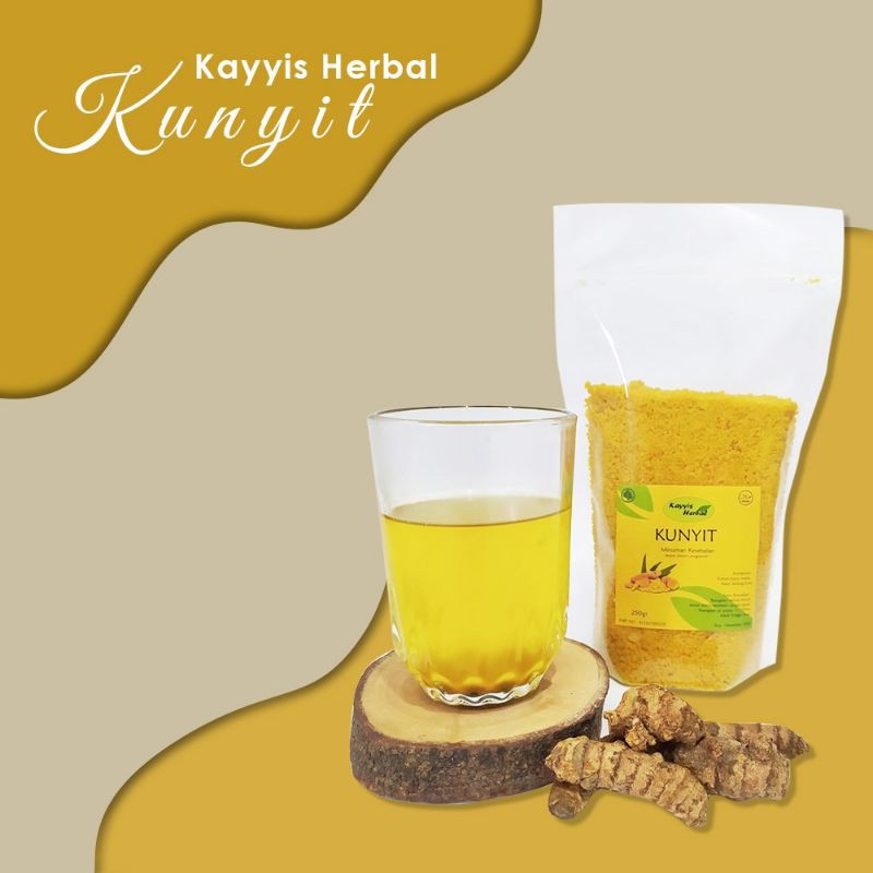 

kayyis herbal - kunyit bubuk instan kemasan botol dan pouch