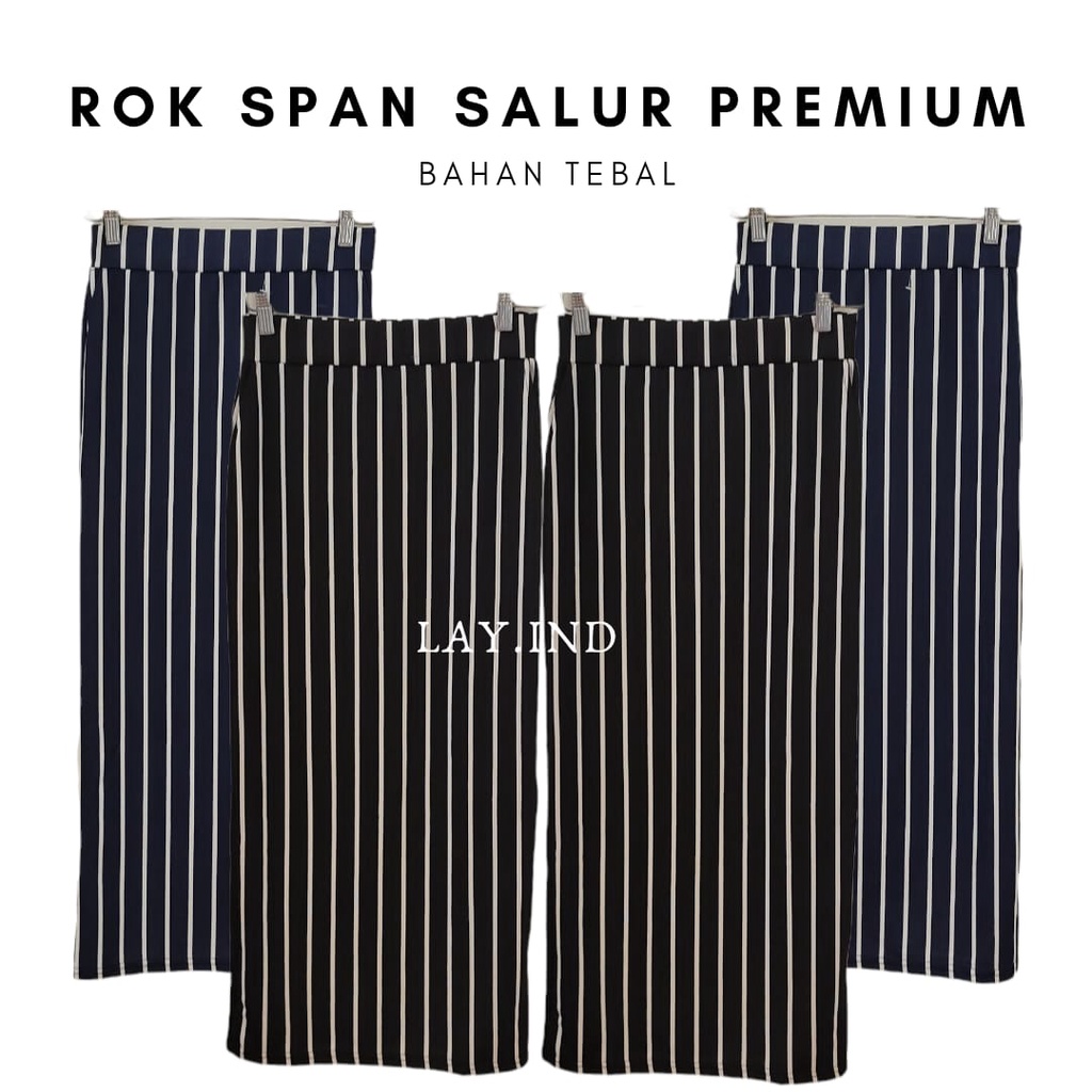 Rok Span Scuba Salur // Rok wanita Ada Saku // Rok Span Tebal