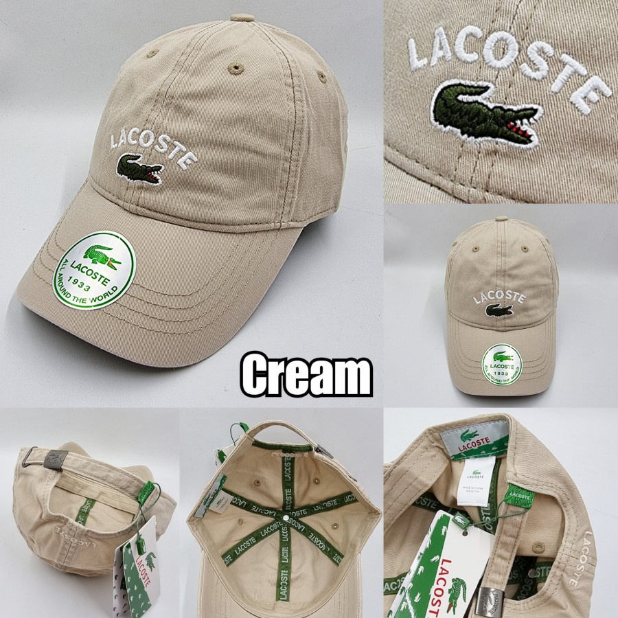 Topi Lacoste Import( Bukan Original) Topi baseball Pria lacoste pria wanita LC-01/Cream 701B