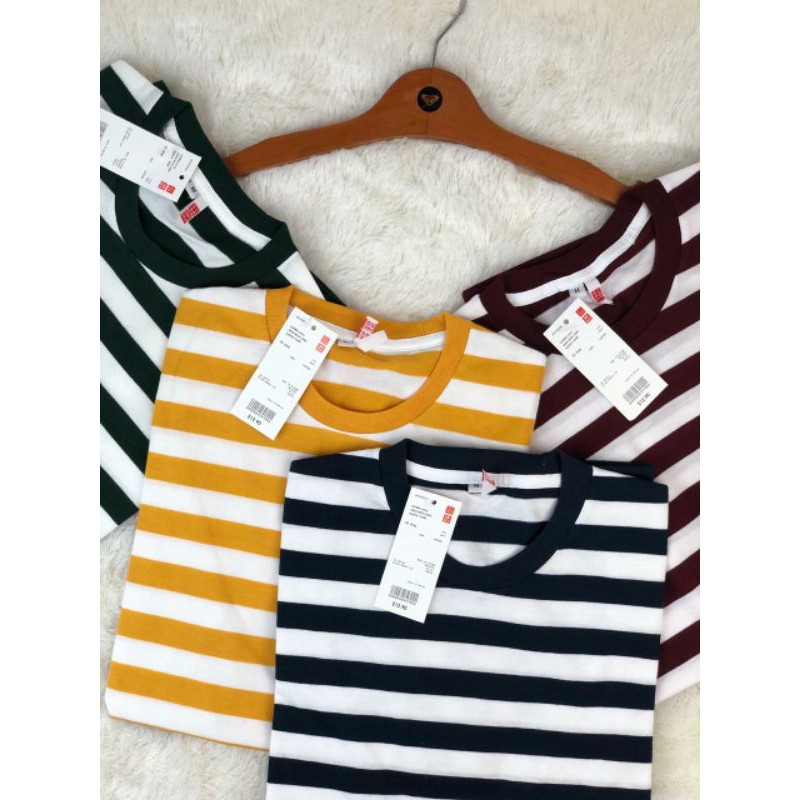 T shirt UNIQLO polos model garis garis