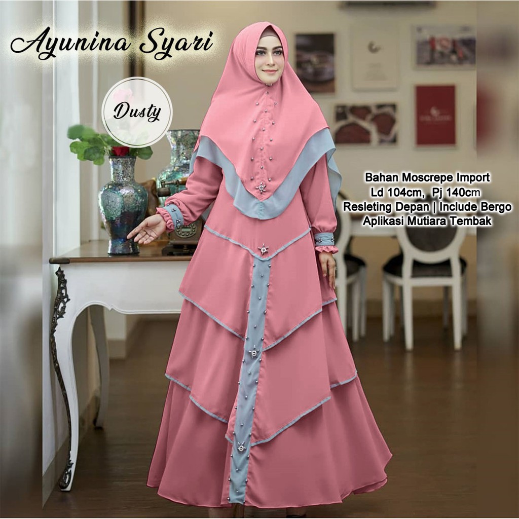 PAKAIAN MUSLIM WANITA SYARI GAMIS MAXI AYUNINA DMR