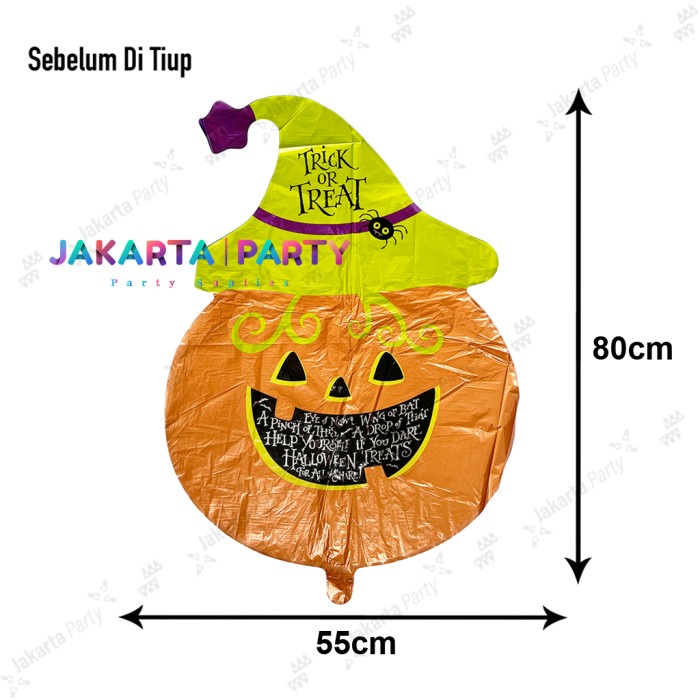 Balon Foil Kepala Labu / Balon Karakter Halloween / Balon Halloween