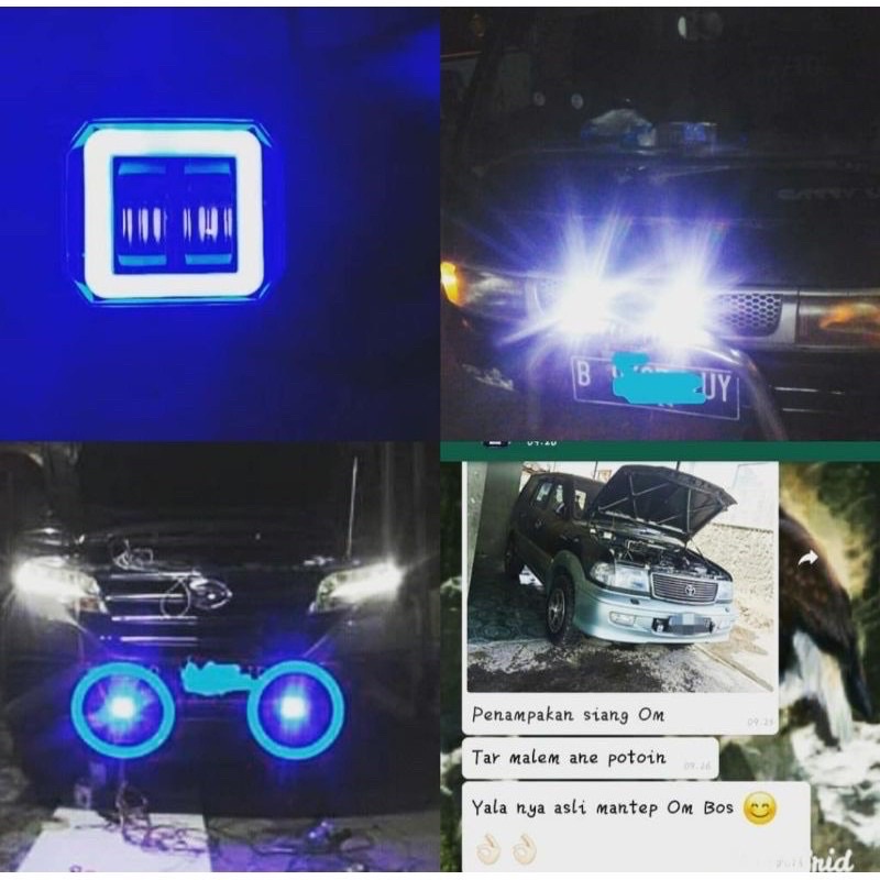 PROMO LAMPU TEMBAK DAYMAKER MINI 3LENSA LED WaterProof universal motor mobil