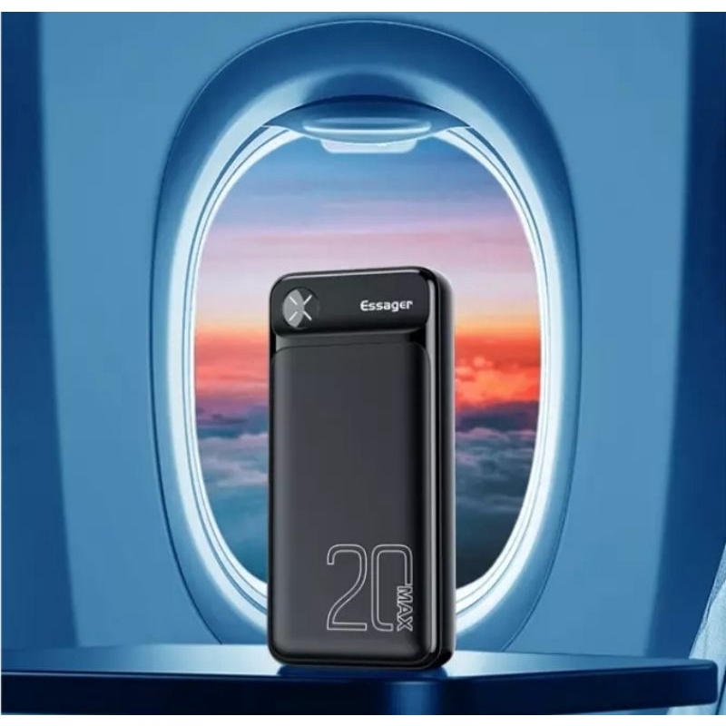 ESSAGER / KIVEE/BASIKE Power bank 20000 mah Powerbank White LED Display Original 100% Garansi 1 Bula