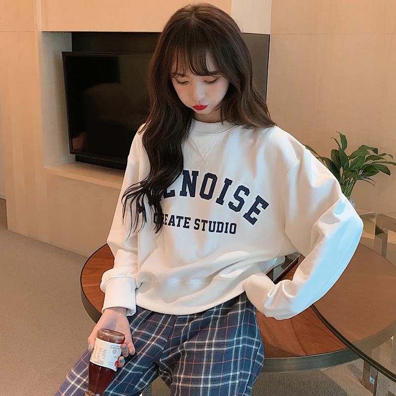 SWEATER WANITA ILLNOISE // ATASAN WANITA KOREA PREMIUM // CREWNECK FLEECE TEBAL KEKINIAN TERBARU,