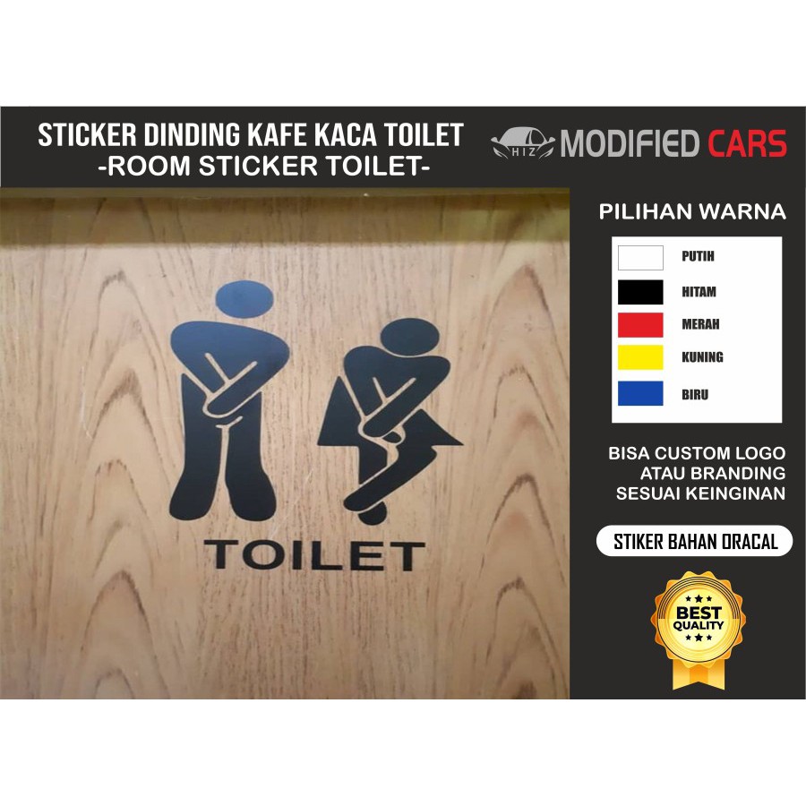 Jual Sticker WC Toilet Room Stiker Pintu Dinding Cafe Rumah Kamar Mandi Hitam Produk Lokal