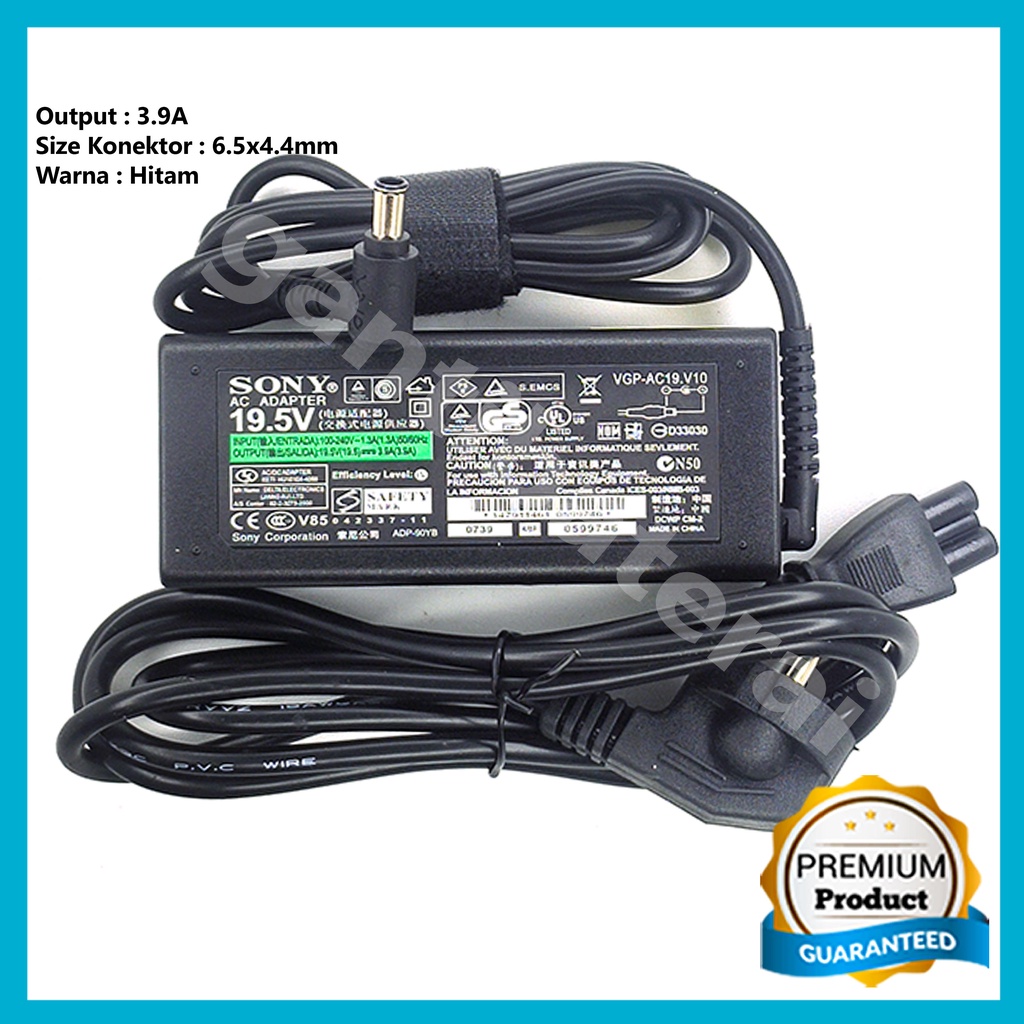 Adaptor Charger Laptop Sony Vaio 19.5v - 3.9a Original