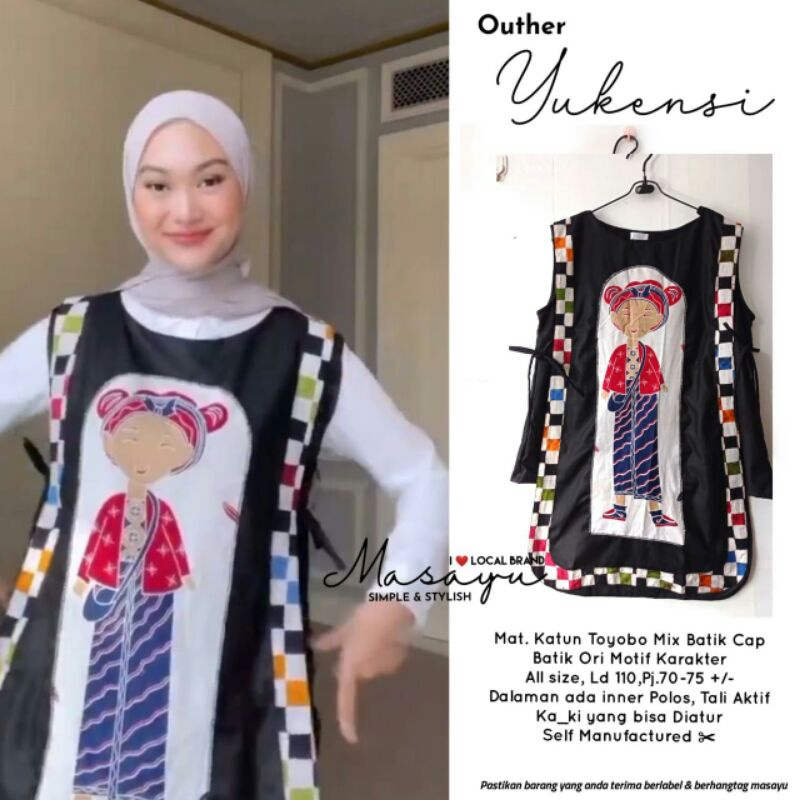OUTER YUKENSI BY MASAYU||KATUN TOYOBO MIX BATIK CAP LD 110 PJ 70-75 DALAMAN ADA INNER