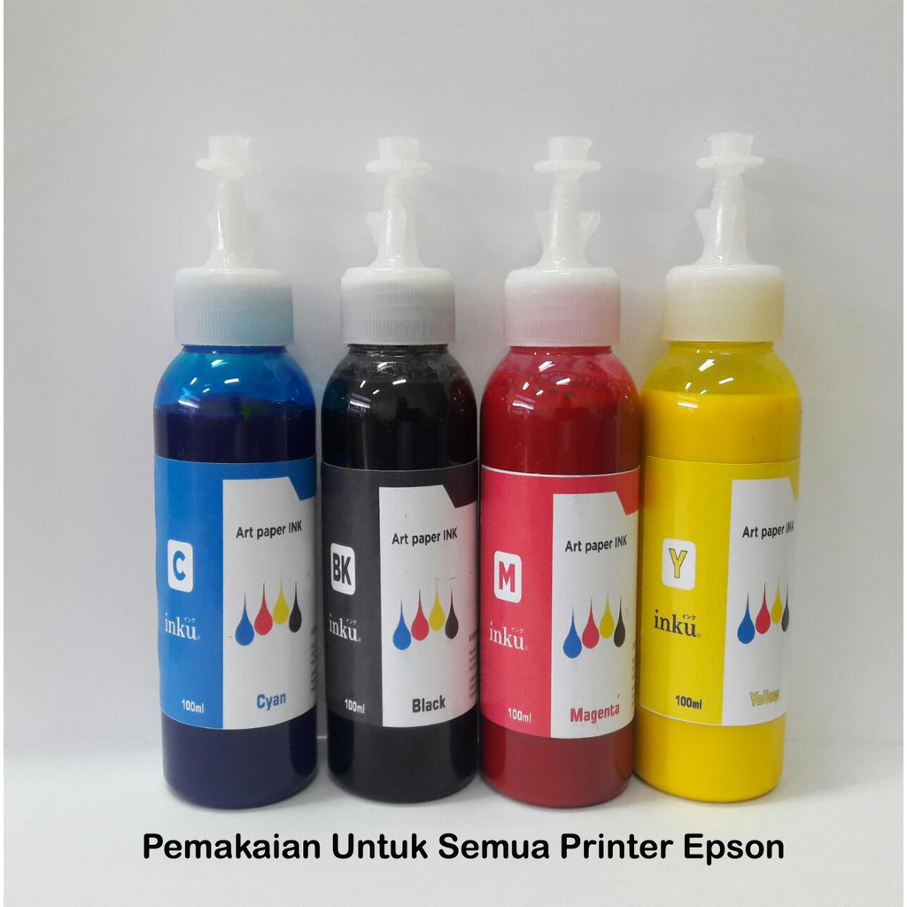 Tinta Art Paper INKU @ 100ml  (Harga 1 Set / 4 botol)