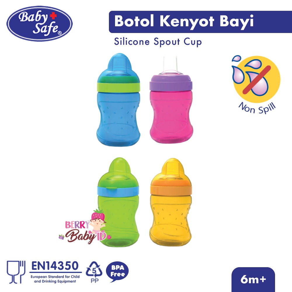 Baby Safe Cup Soft Silicone Spout Training Cup Botol Bayi Anak AP015 BBS066 Berry Mart