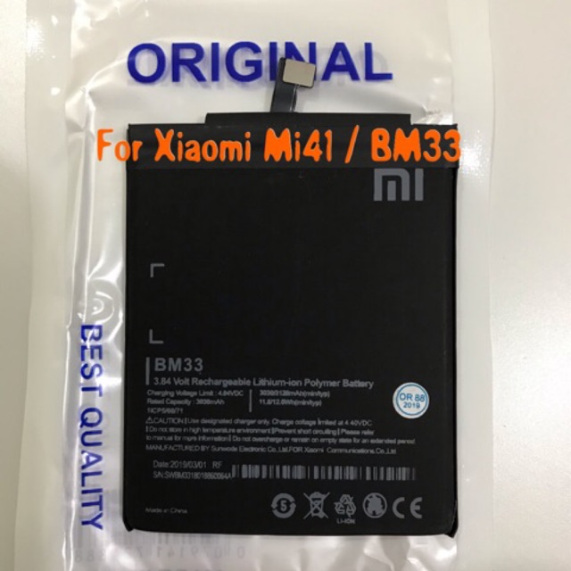 (P) Baterai Batre battery Xiaomi Mi 4I Bm33 Original 100%