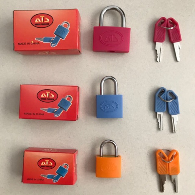 Gembok Koper Warna-warni ATS 20mm Kuningan Plastik - Luggage Padlock Color Coded 20 mm - Tas Bagasi