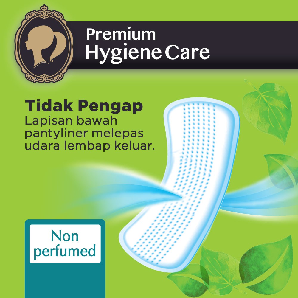 Laurier Cleanfresh Pantyliner Keputihan Breathable Premium Hygiene Care Non Perfumed -Tetap Bersih &amp; Ekstra Kering Isi 20 Buah