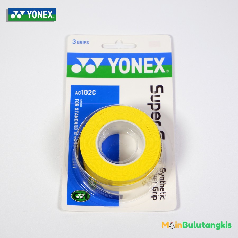 Grip Raket Badminton / Grip Yonex AC 102 EX 3 Super Grip Original - Kuning Kualitas Terbaik