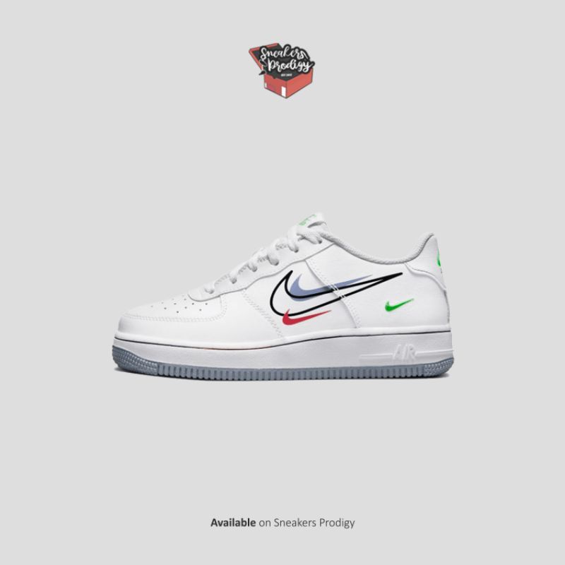Nike Air Force 1 GS White Lt. Green Spark Aluminum Swoosh