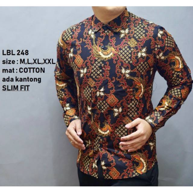 Hem Batik Pria Keren - Baju Pria Batik Modern Lengan Panjang LBL 248