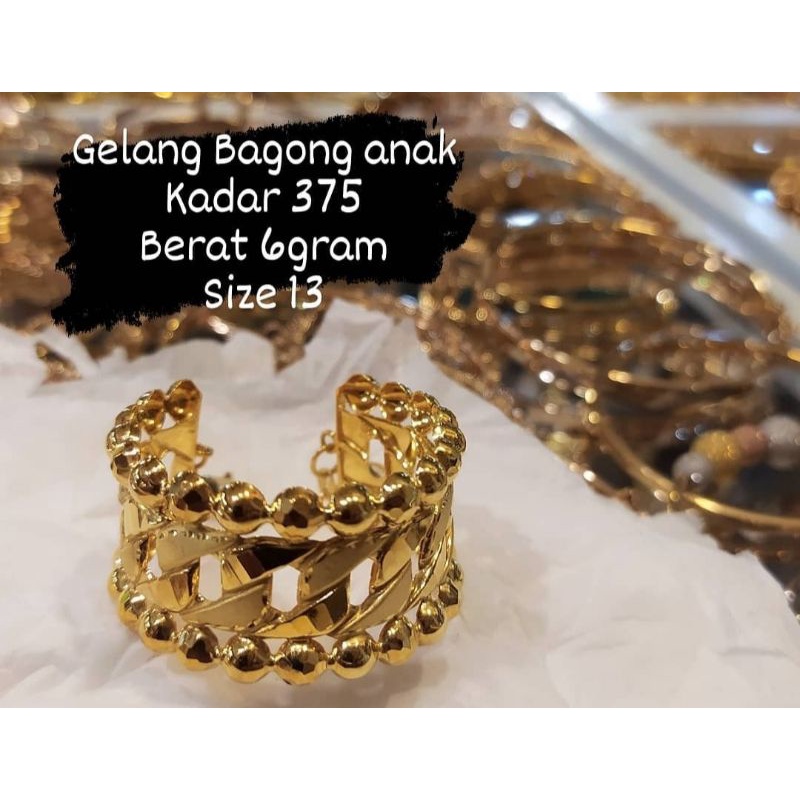 gelang anak emas kadar 375