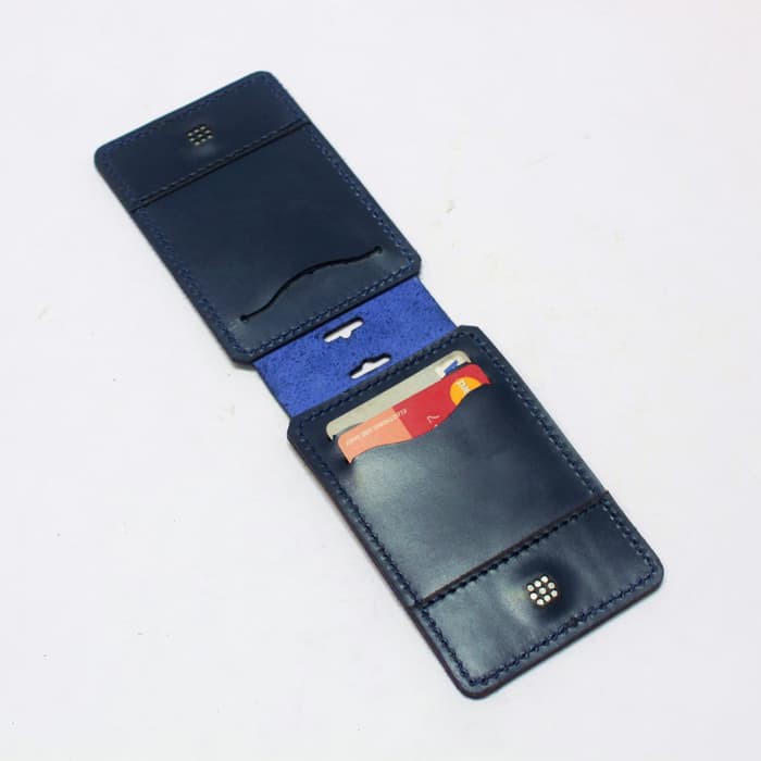 id card holder model lipat - name tag magnet tali warna biru PHID653