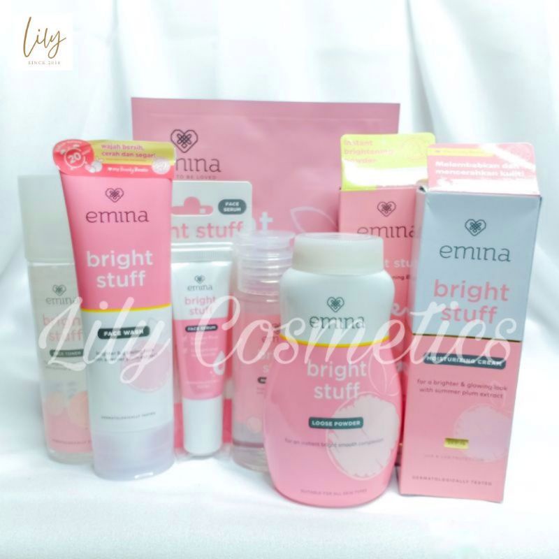 Emina Bright Stuff Series Set - 8 in 1 Paket Lengkap Brightening