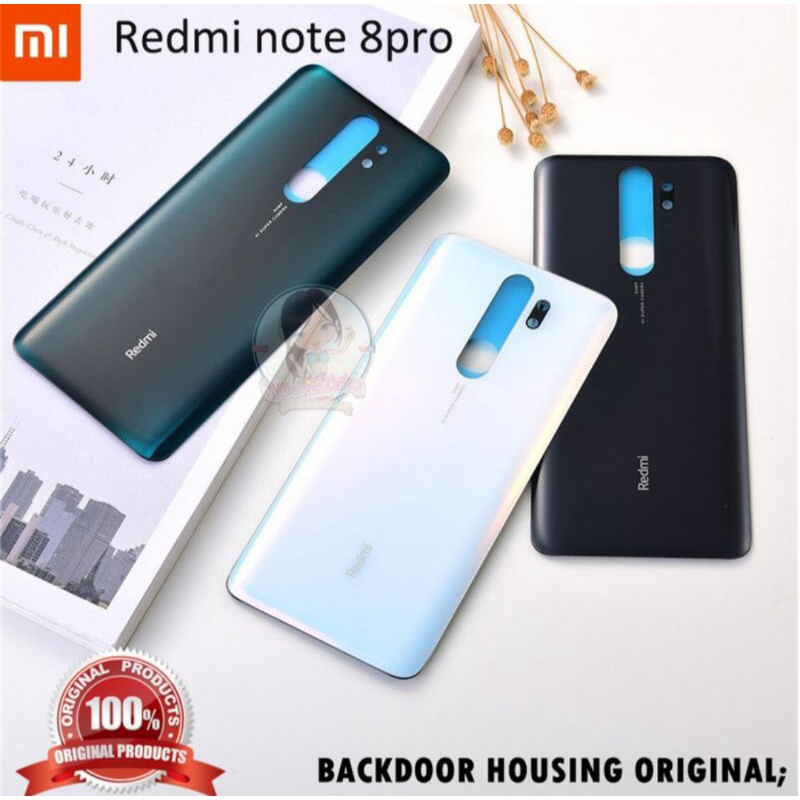 BACKDOOR BACKCOVER TUTUP BELAKANG TUTUP BATRE CASING XIAOMI REDMI NOTE 8 PRO ORIGINAL bahan kaca