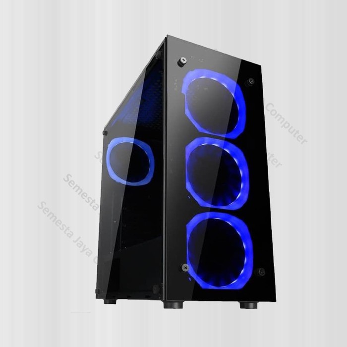 Infinity VESTA Tempered Glass ATX Gaming Case with 4 fan led Blue