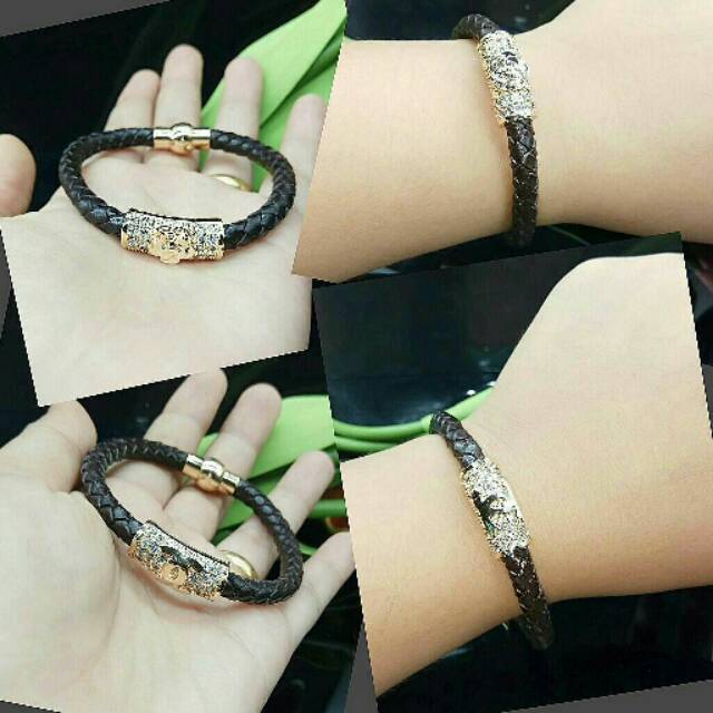 Promo Gelang Tali Hitam Chanel Bunga Kepang