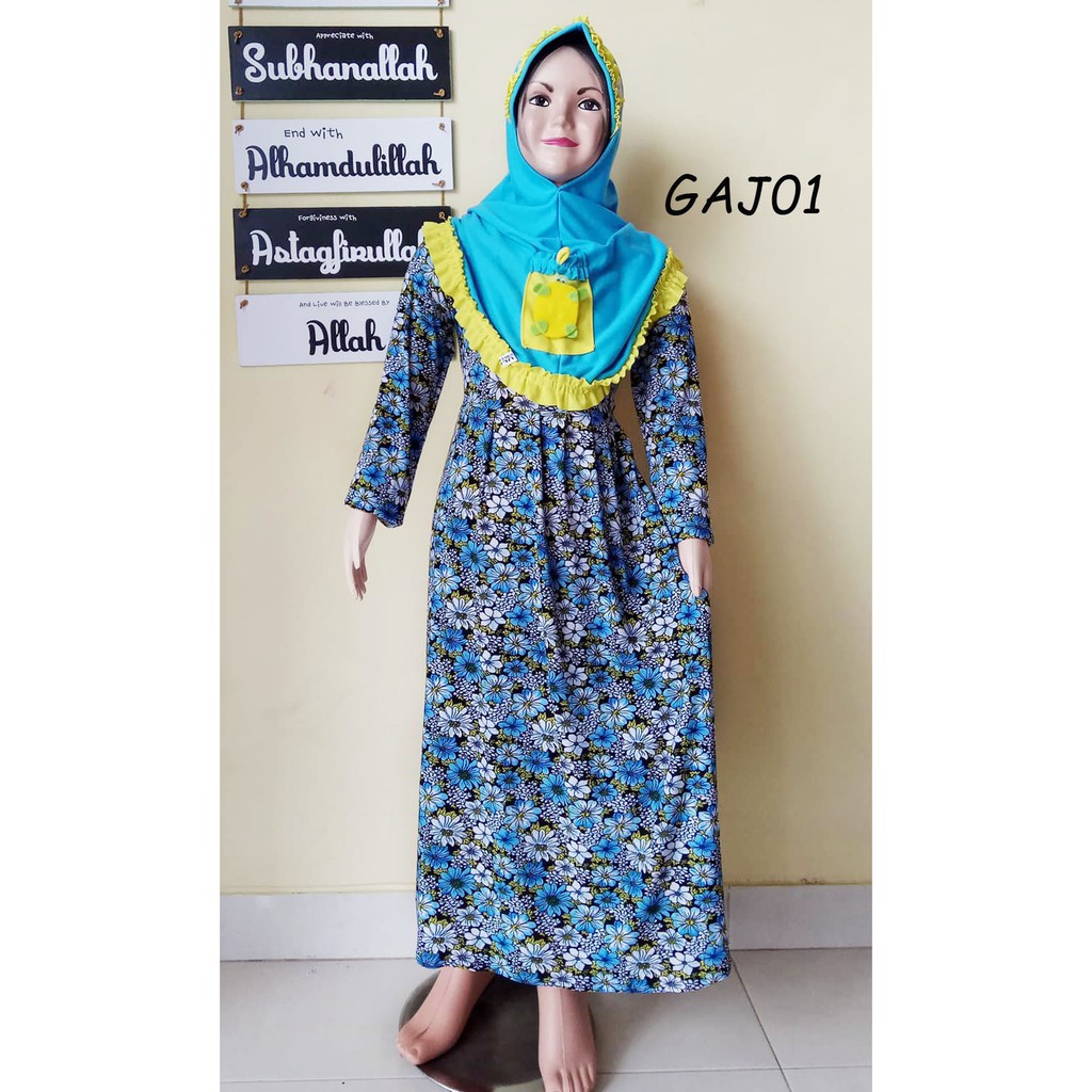 GAMIS ANAK JERSEY MOTIF BUNGA
