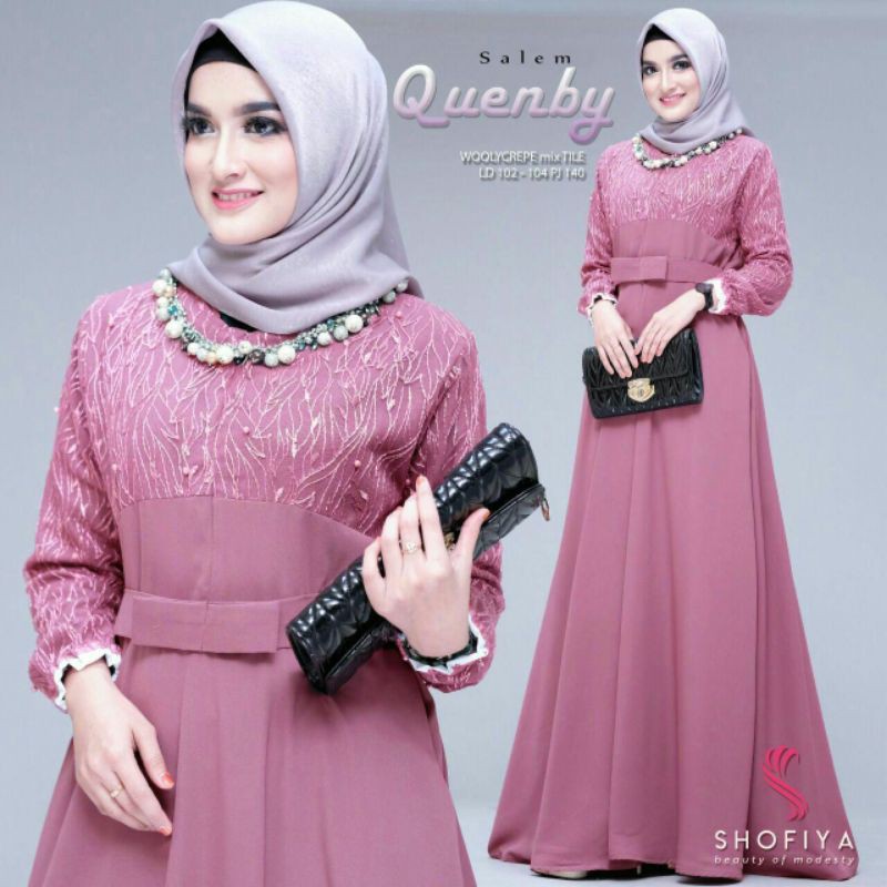 GAMIS BROKAT TILLE BAJU MUSLIM GAUN WANITA