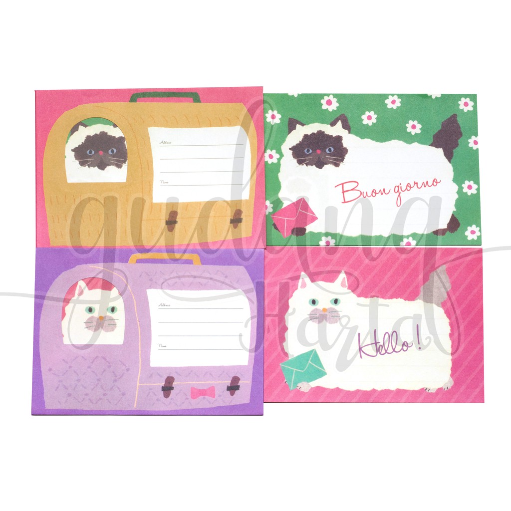 Amplop Cat Inside Kertas Surat Lucu Unik Angpao Kucing Imut GH 305103