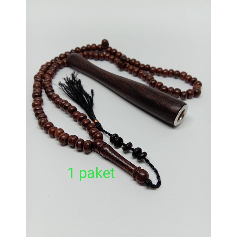 Satu Paket Tasbih Galih Asem 5mm + Pipa Galih Asem Asli