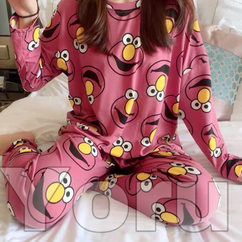 Pamelo Cod baju tidur PP/3/4 import/20 corak/baju tidur import/fashion wanita/baju tidur murah/bangk-PP66 elmo maron