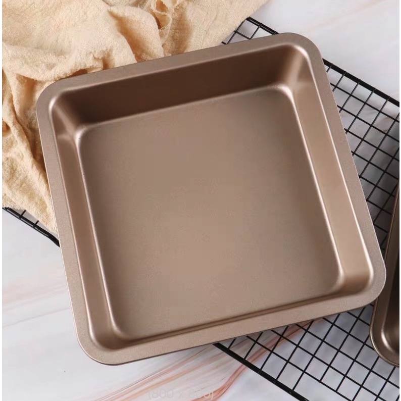 Loyang Kue Persegi Pemanggang Roti Brownies Mamer Cake Anti Lengket High Carbon Steel