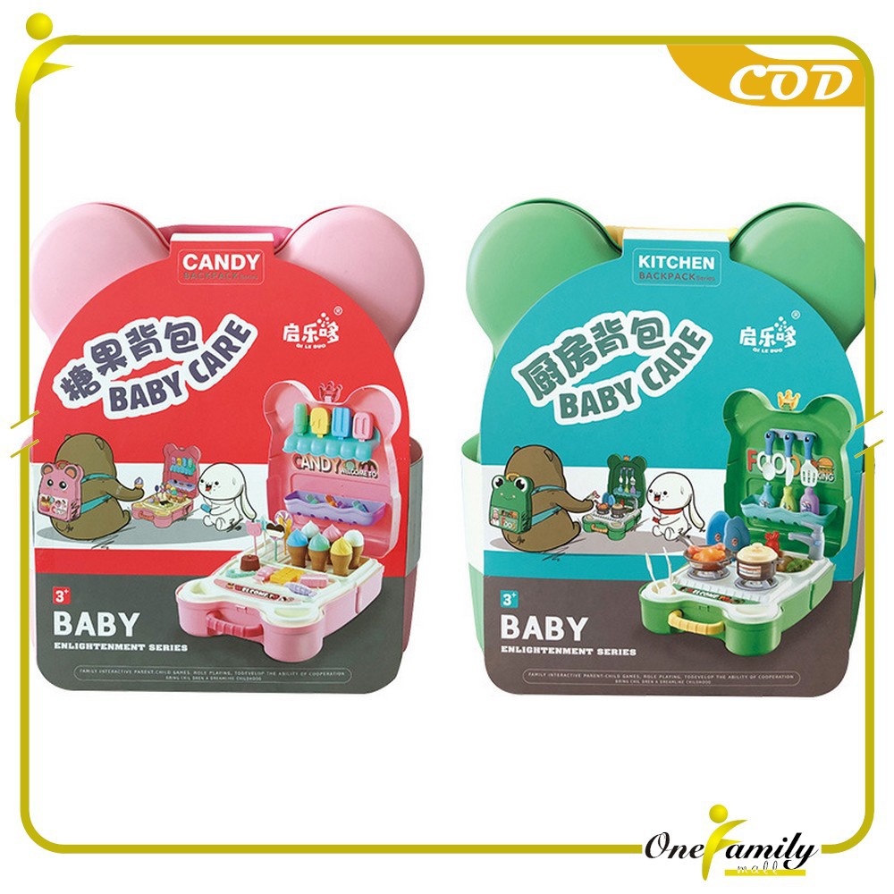 ONE-M108 Mainan Kitchen Set Tas Ransel Anak Set Dapur Mainan Masak Masakan Wastafel / Ice Cream Make