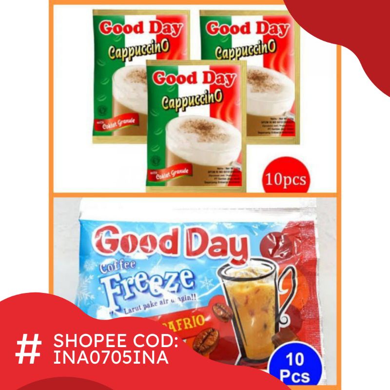 Good Day Cappucino with Choco granule / 1 renceng isi 10 sachet @20 gram