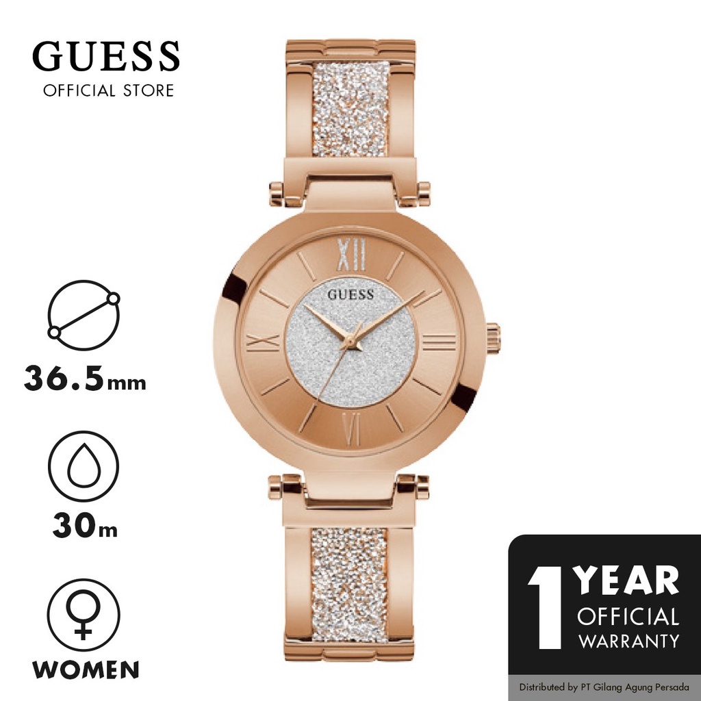 Jam Tangan Guess Wanita Original Rosegold Stainless Steel - W1288L3